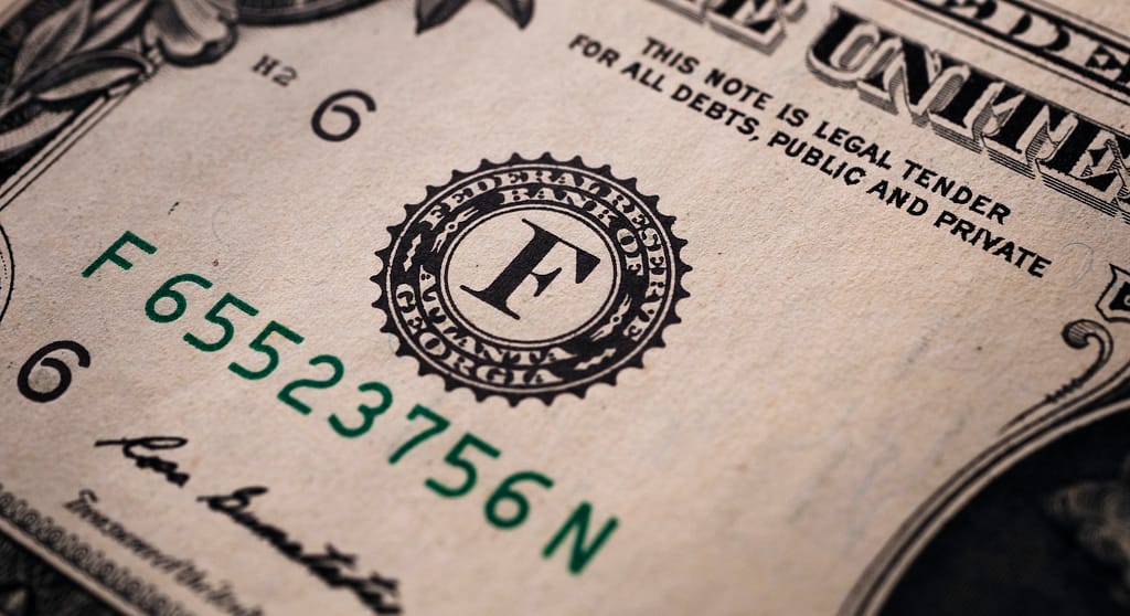 Close up of Us Dollar