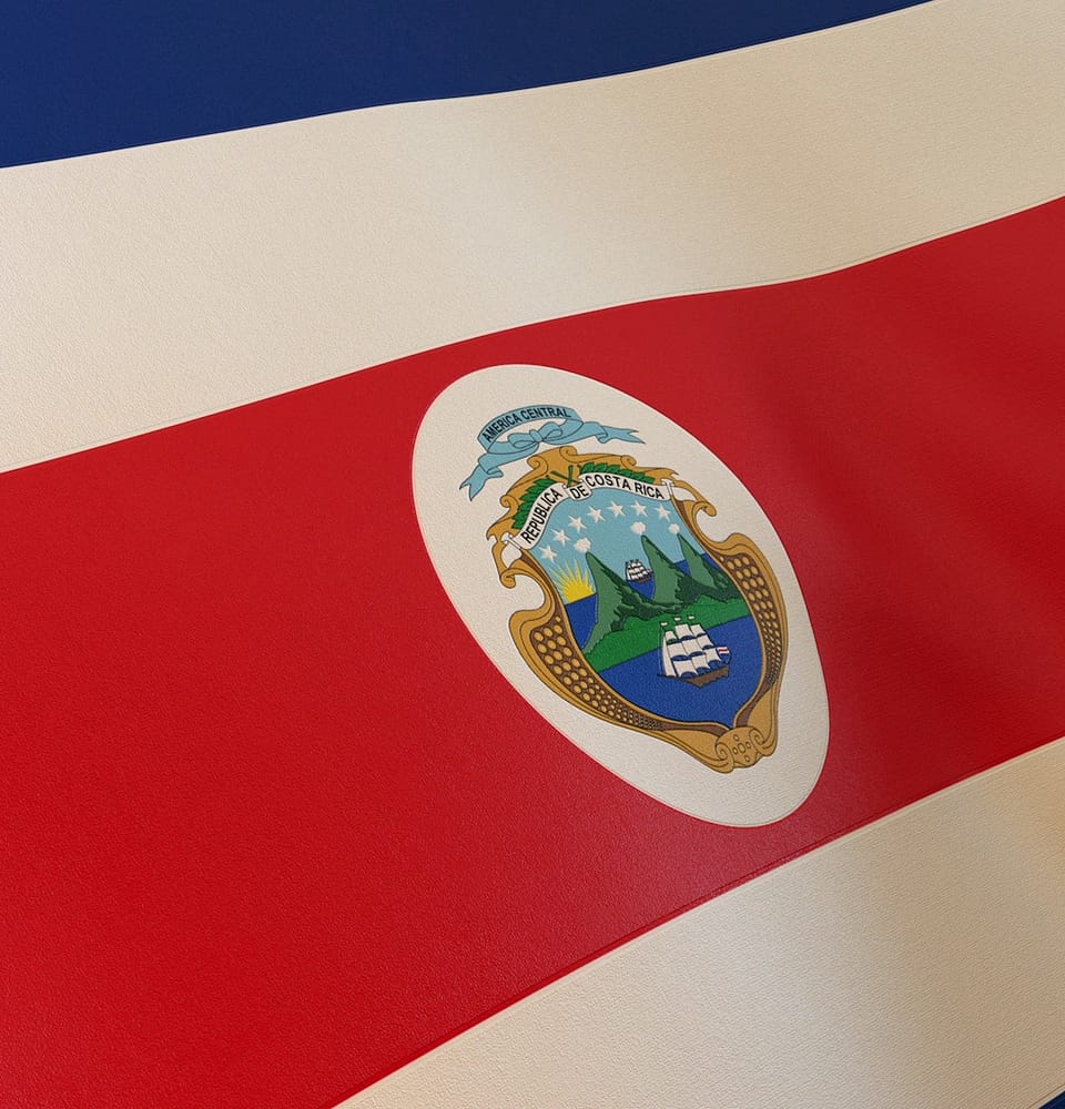 Costa Rica Flag Close-up